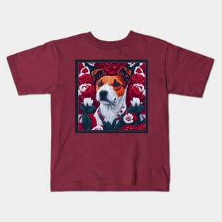 Пес патрон. Jack Russell Terrier, dog. style vector (red version 2 Jack Russell Terrier) Kids T-Shirt